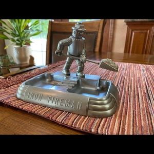 Vintage IRON FIREMAN advertising ashtray